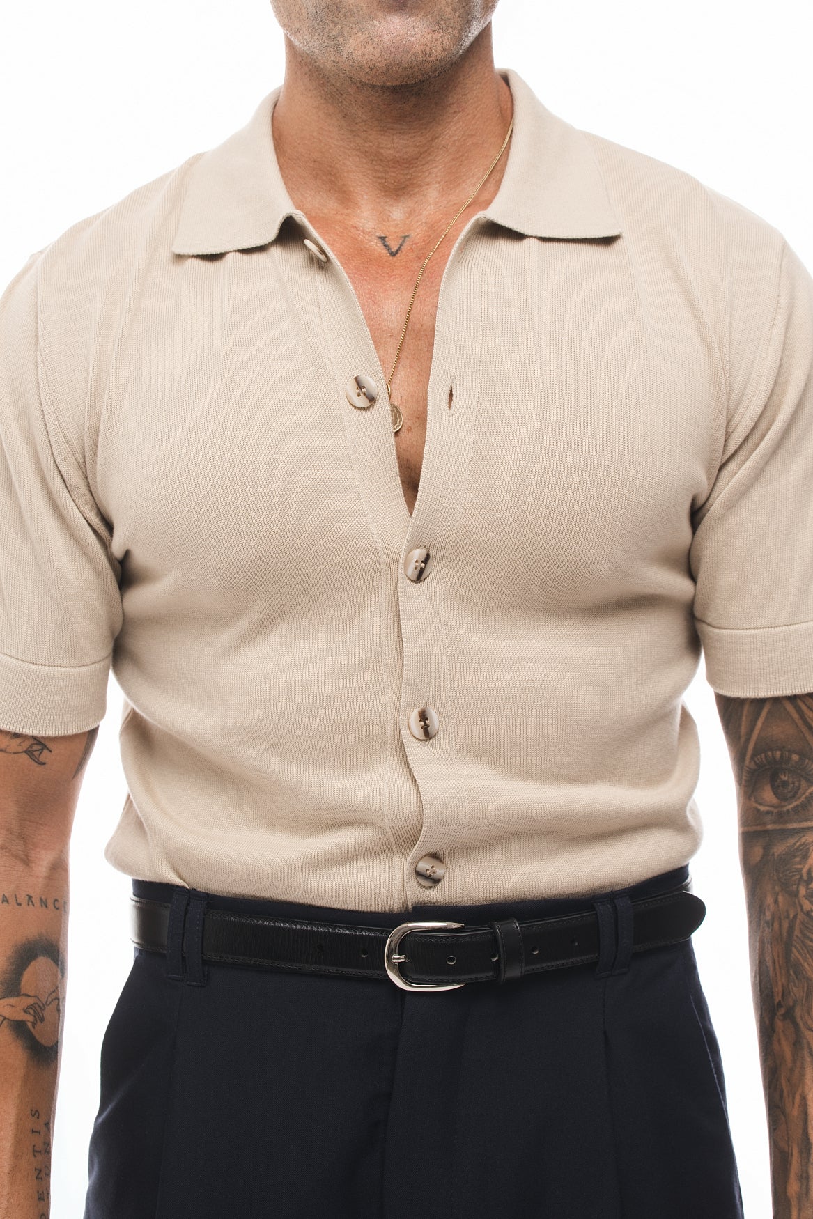 Camisa de Punto Arena · Sabbia