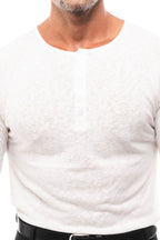 Henley Jaspeado Manga Larga · Mélange
