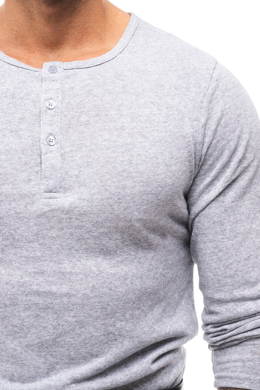 Henley Jaspeado Manga Larga · Mélange