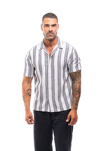 Camisa de Rayas Marino y Camel · Righe