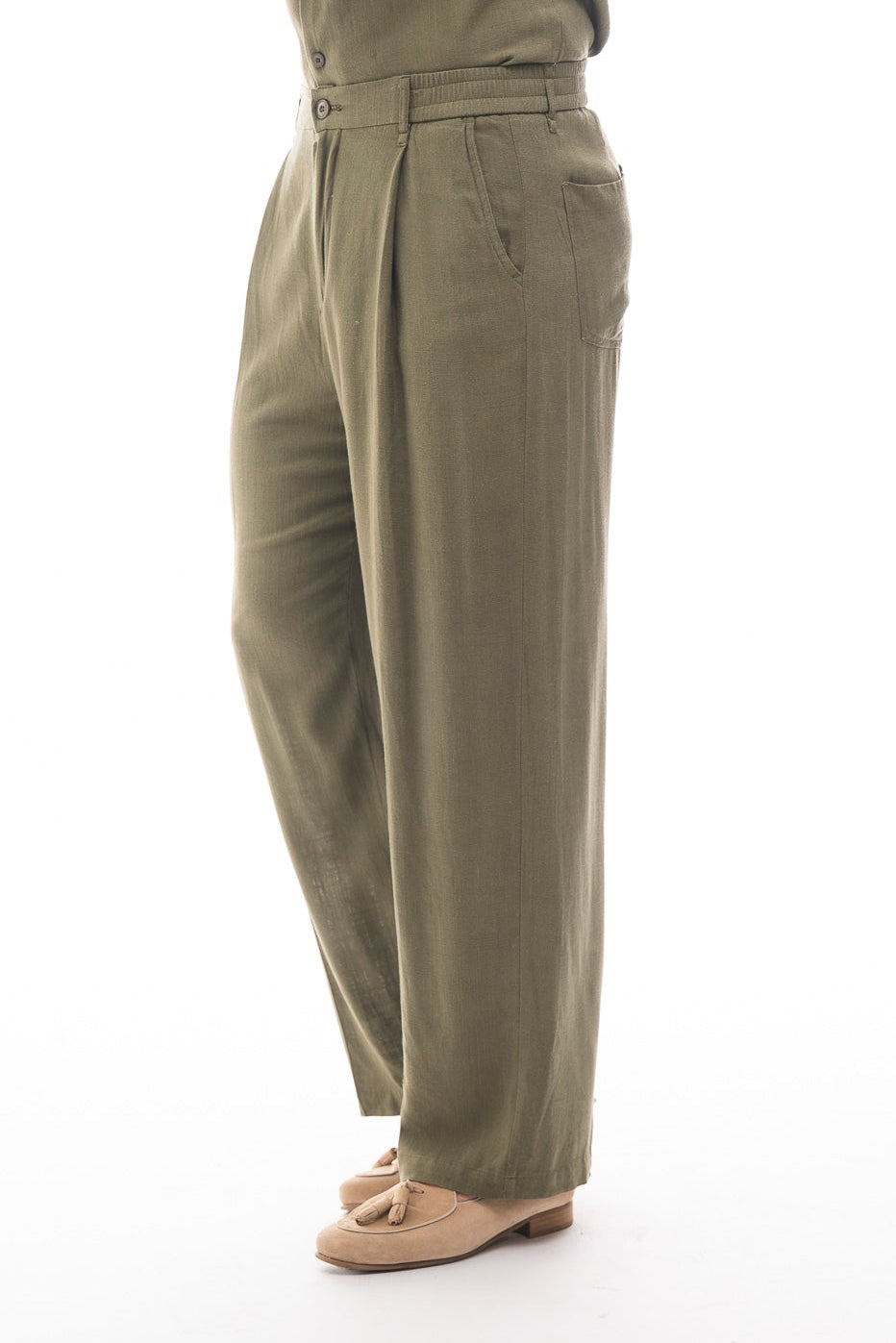 Pantalón de Lino con Pinzas · Lino