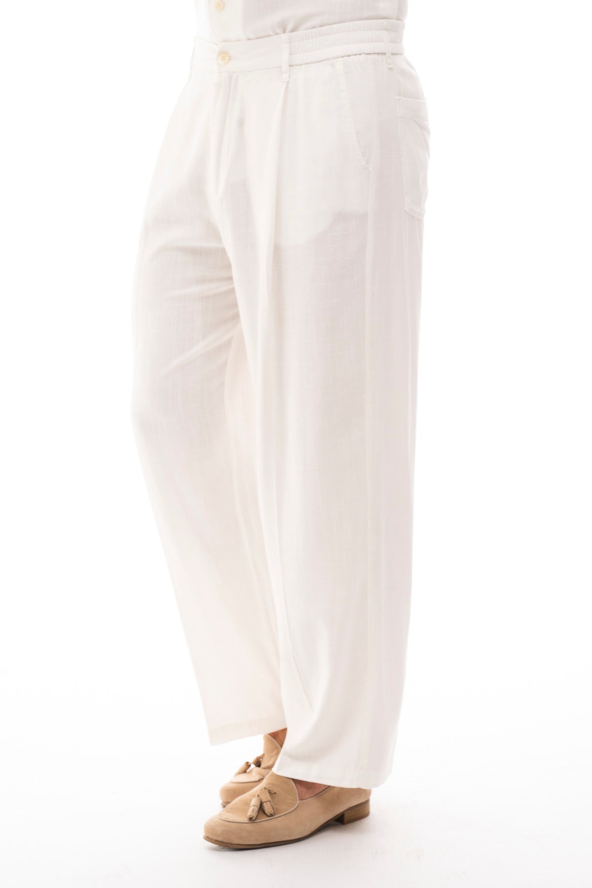 Pantalón de Lino con Pinzas · Lino