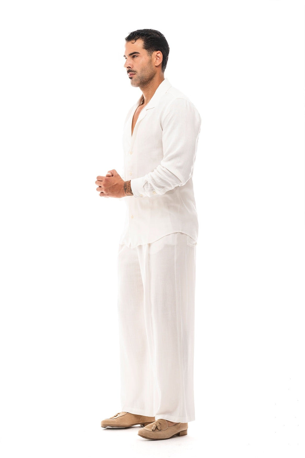 Pantalón de Lino con Pinzas · Lino