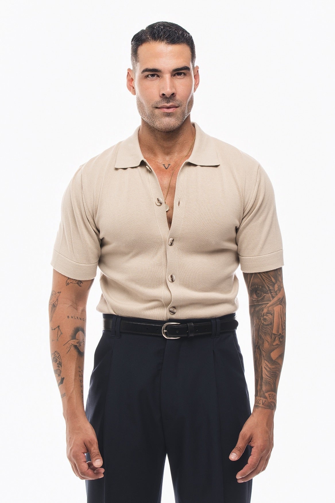 Camisa de Punto Arena · Sabbia