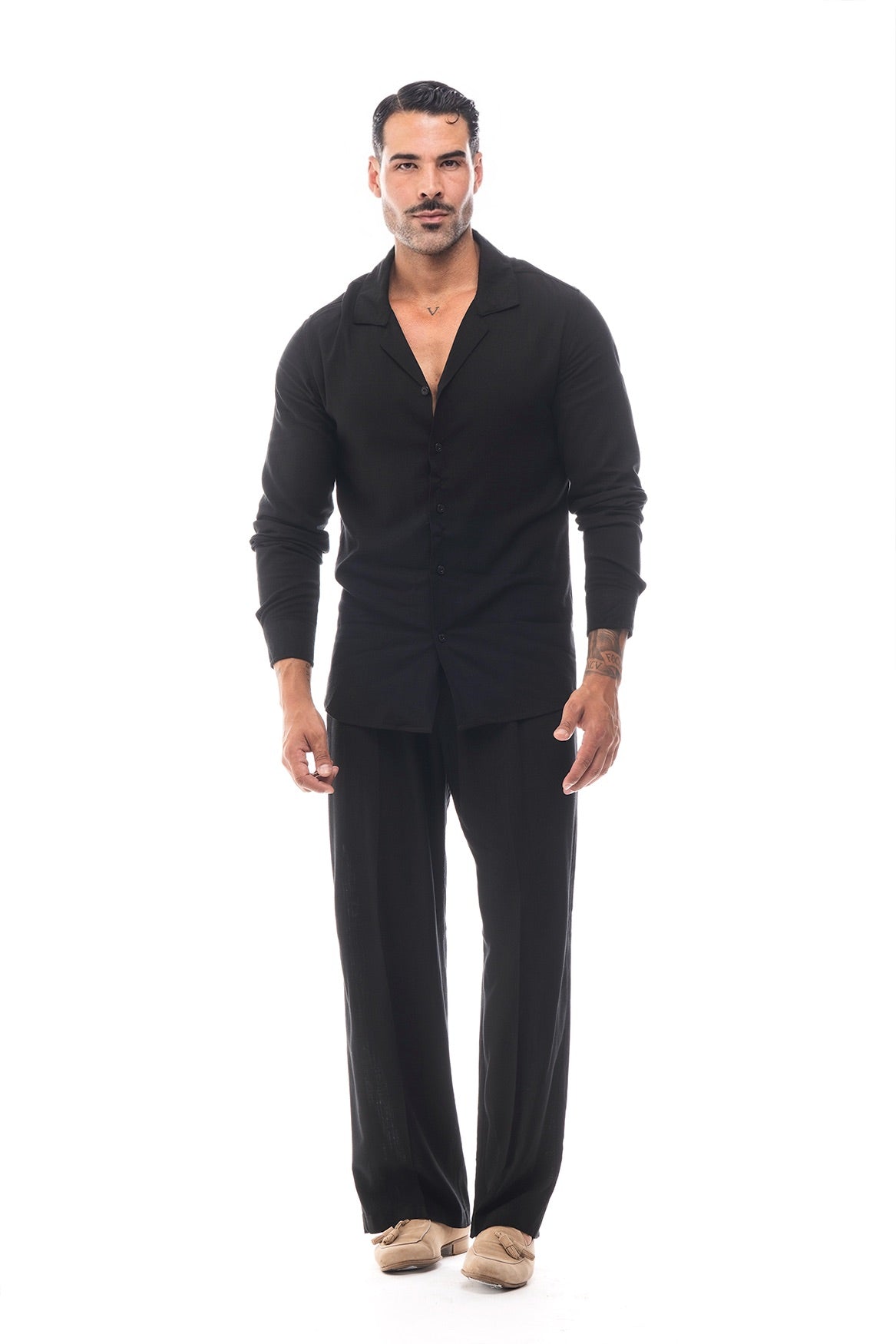 Pantalón de Lino con Pinzas · Lino
