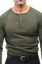Henley Jaspeado Manga Larga · Mélange