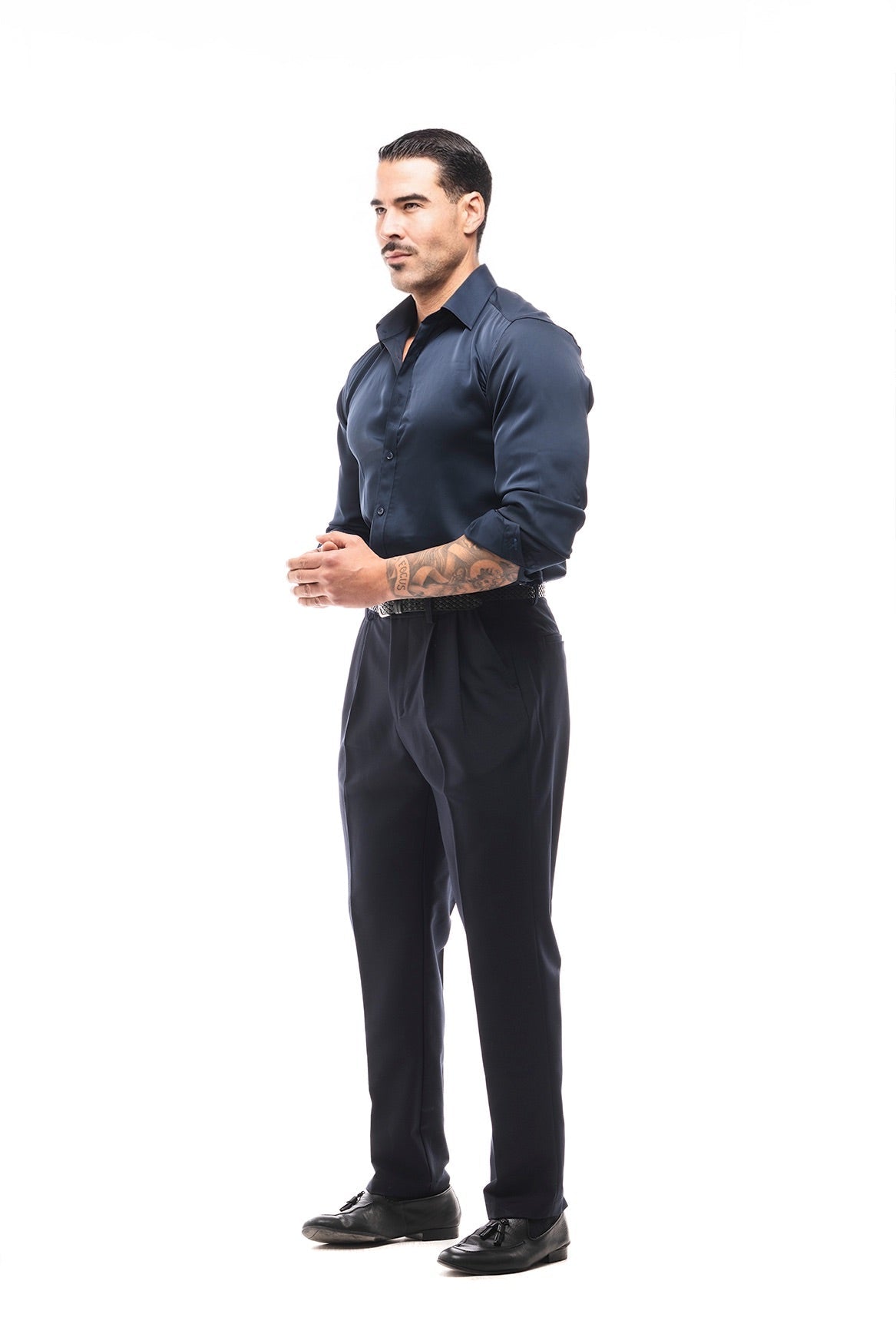 Camisa Satinada Azul Marino · Notte