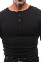 Henley Jaspeado Manga Larga · Mélange