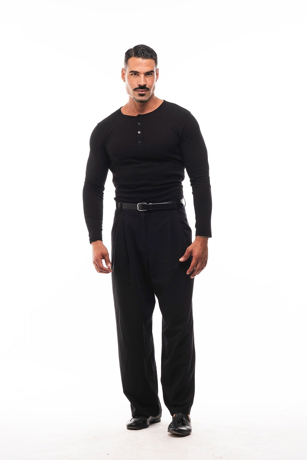 Henley Jaspeado Manga Larga · Mélange