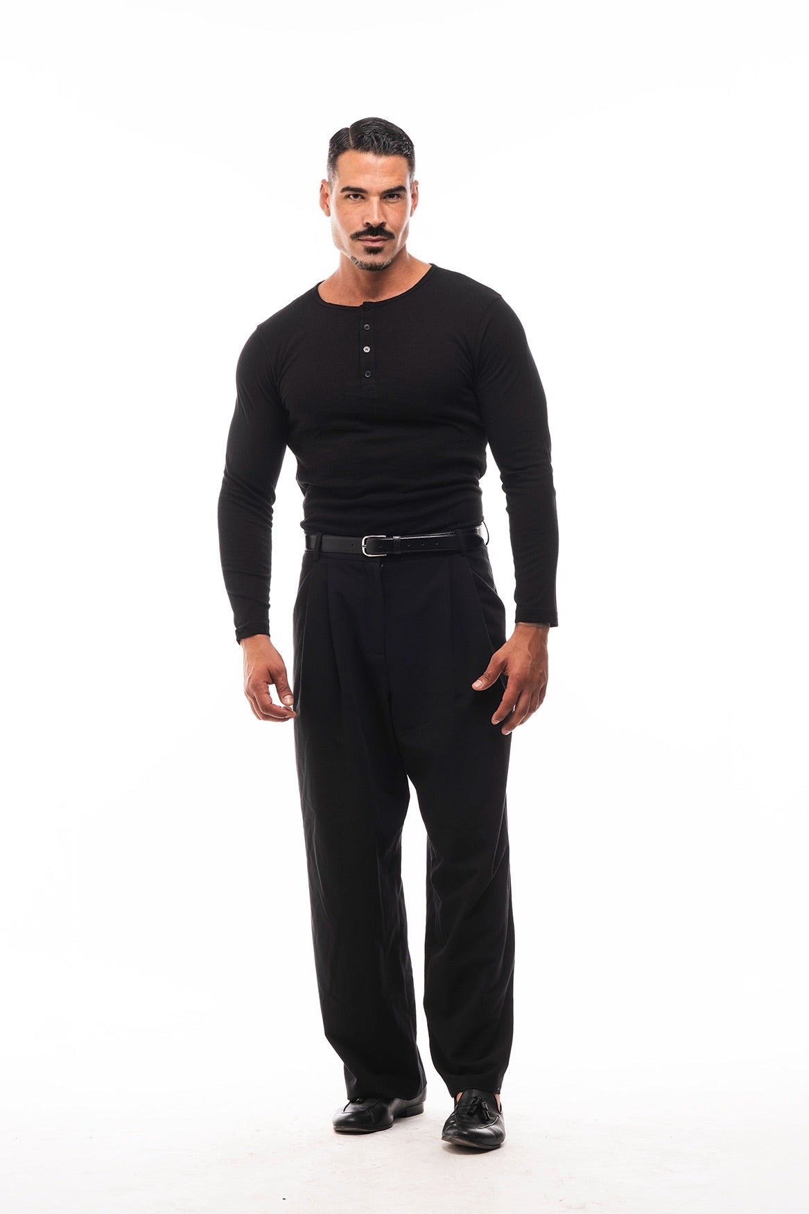 Henley Jaspeado Manga Larga · Mélange