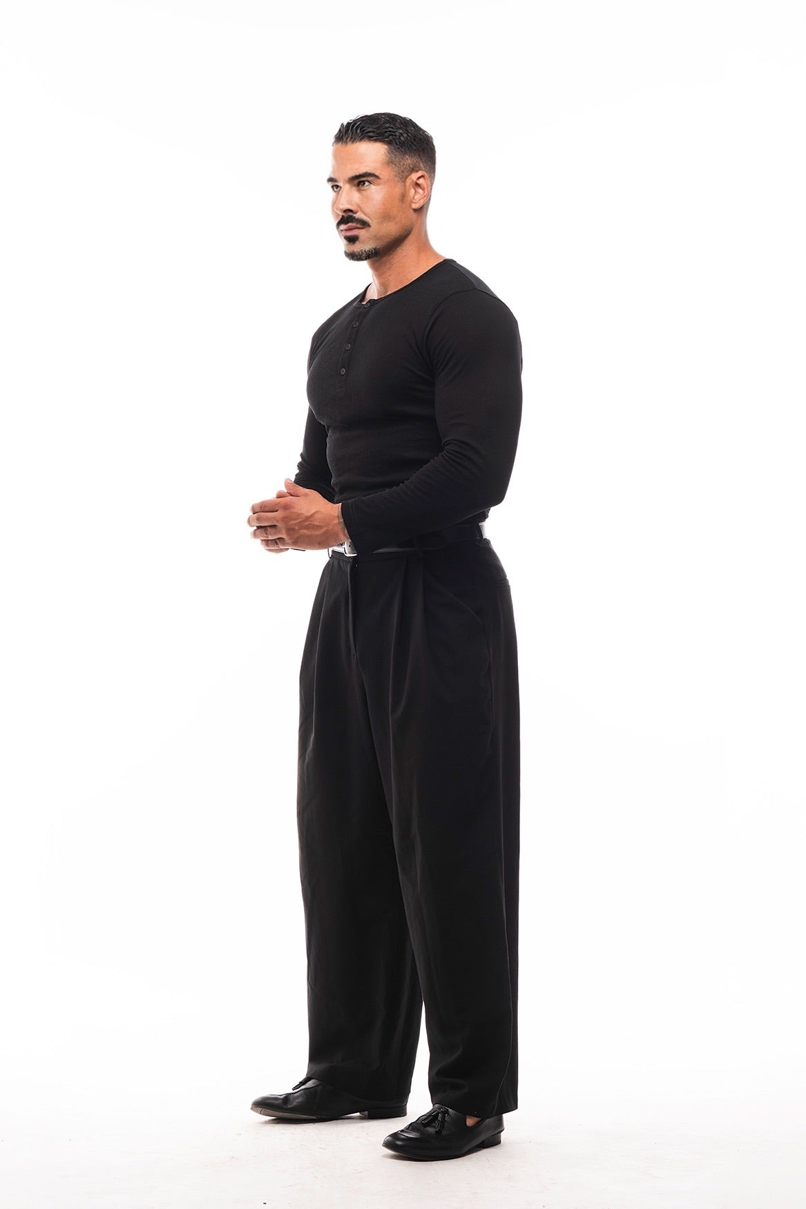 Henley Jaspeado Manga Larga · Mélange