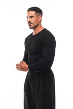Henley Jaspeado Manga Larga · Mélange