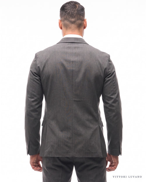 Americana Cruzada Sartoriale gris oscuro VITTORI LUVANO, vista de espalda