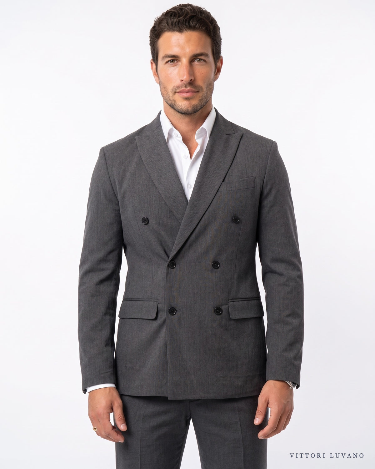 Americana Cruzada Sartoriale gris oscuro VITTORI LUVANO, vista frontal