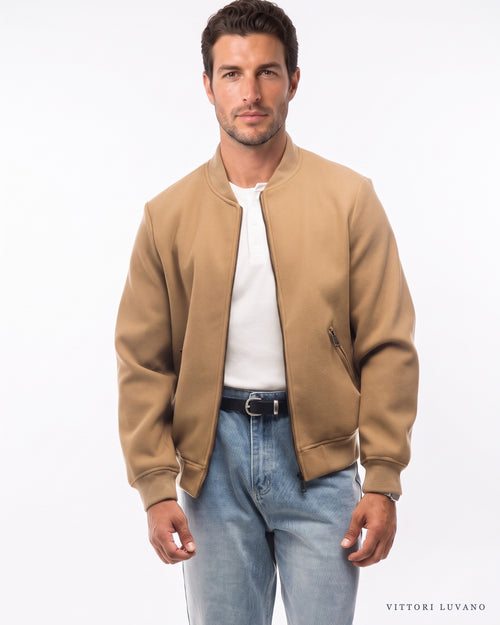 Bomber de Paño Lucca beige VITTORI LUVANO, vista frontal