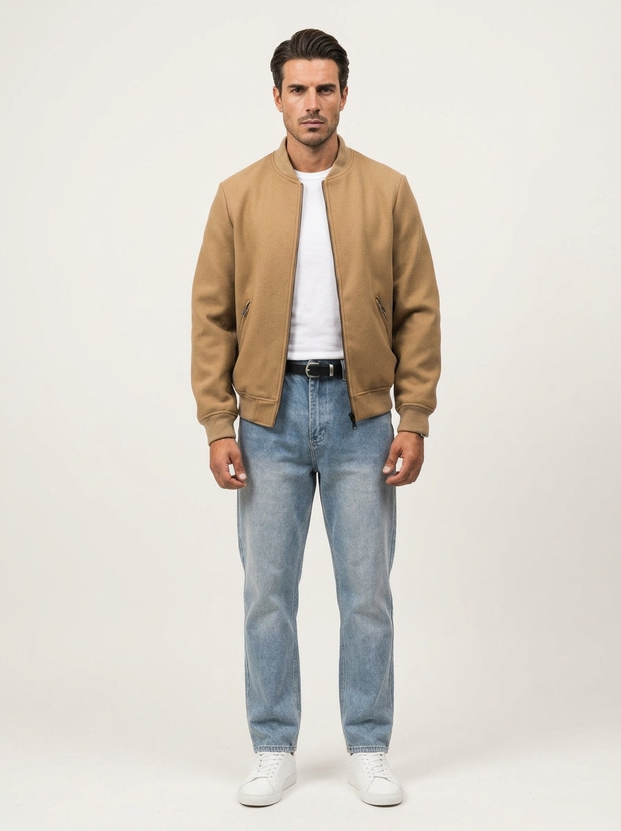 Bomber Lucca color camel VITTORI LUVANO, vista frontal