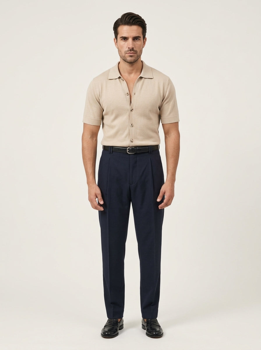 Camicia in Maglia Sabbia VITTORI LUVANO, vista frontal