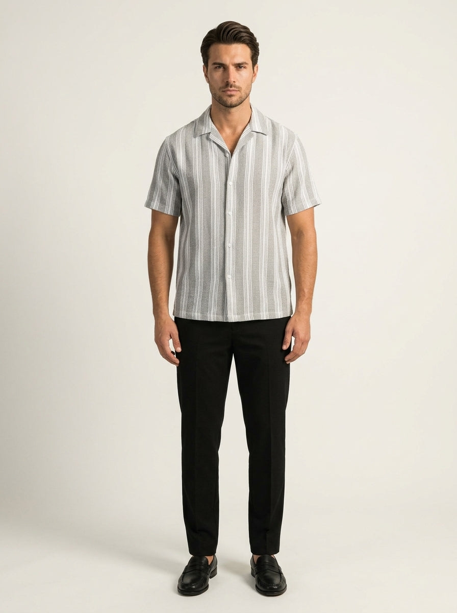 Camicia a Righe Grigia VITTORI LUVANO, vista frontal