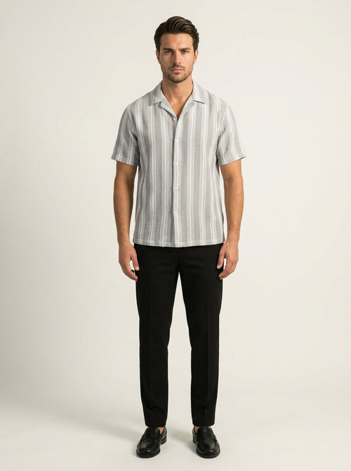 Camicia a Righe Grigia VITTORI LUVANO, vista frontal