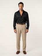 Camicia Satinata Riviera negra VITTORI LUVANO, vista frontal