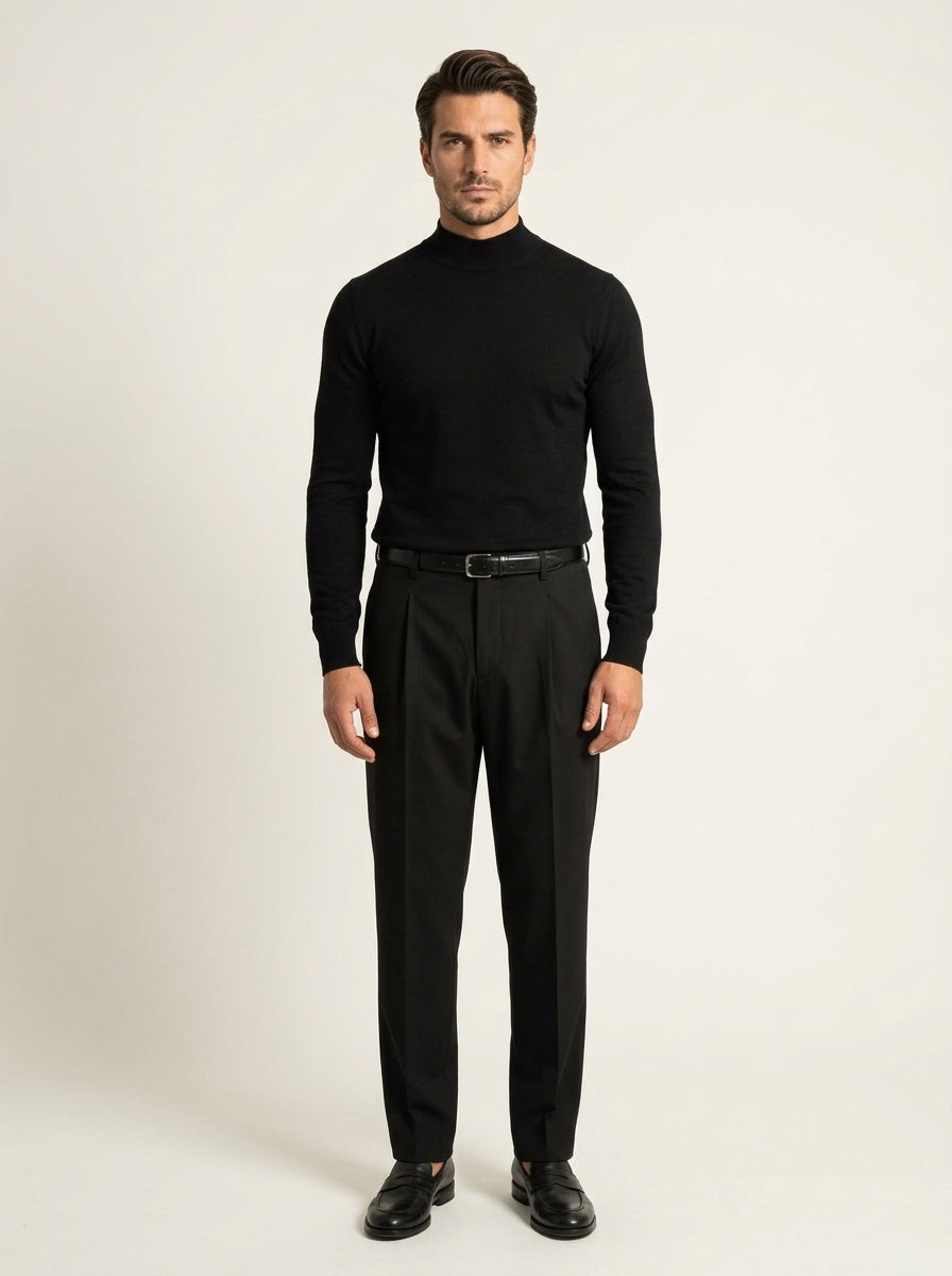 Maglione Collo Perkins negro VITTORI LUVANO, vista frontal