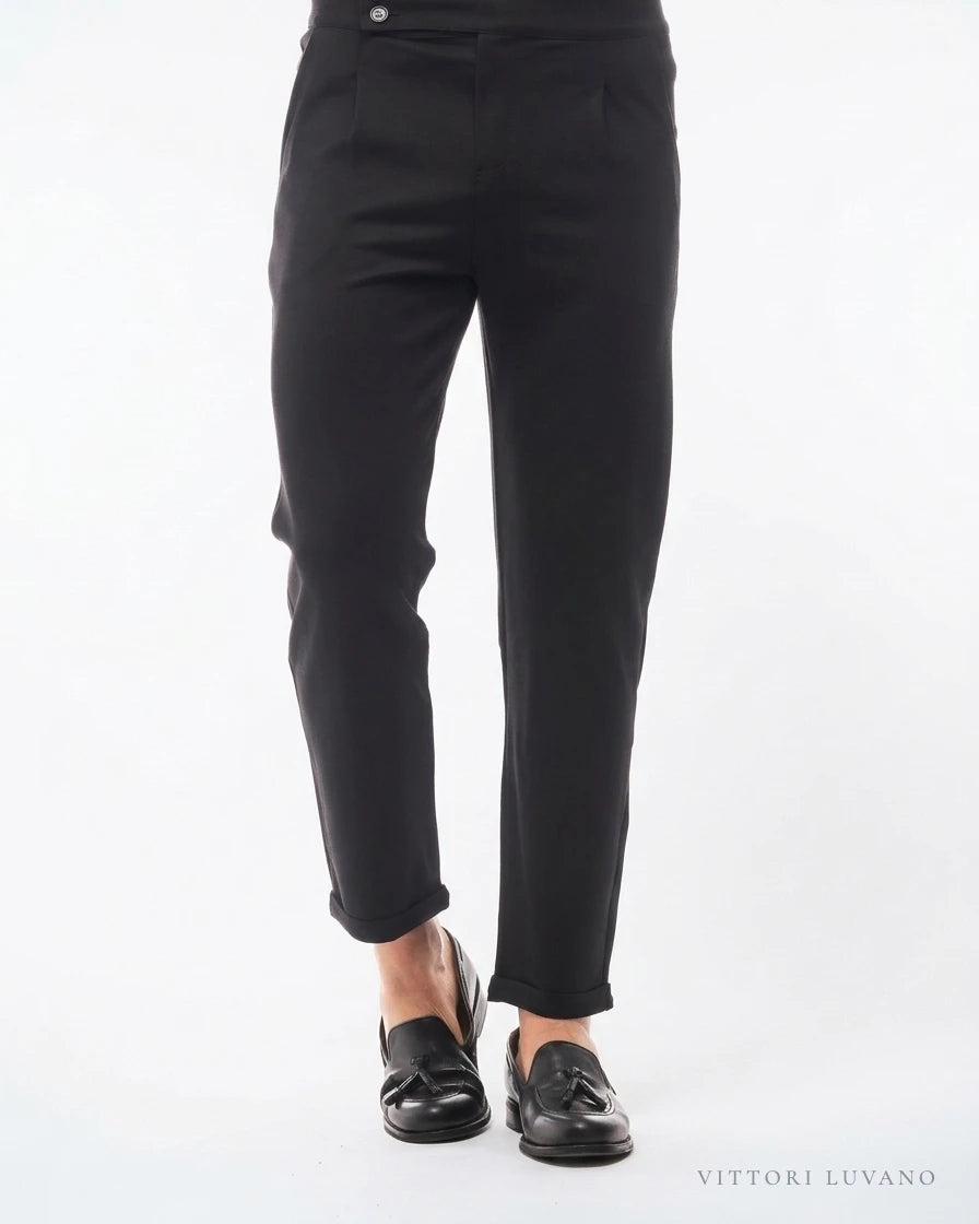 Pantalón de tiro alto Classico negro VITTORI LUVANO, vista frontal
